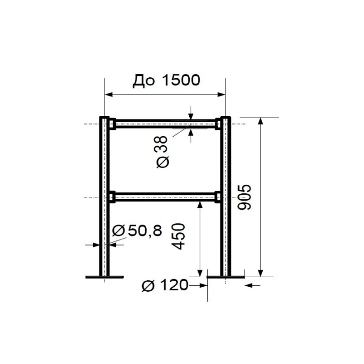 Забор, Стандарт О-СC-1 L=1010-1500 мм, съемная